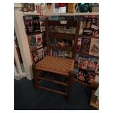Vintage Ladderback Chair with Rush Seat