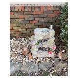 Decorative Miniature Garden Fountain or Planter & Rabbit Figurines