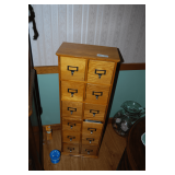 Wooden Library Style Media Cabinet with Contents: CD