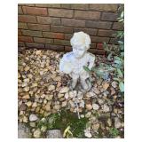 Garden Statue of a Young Boy with a Soccer Ball