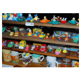 Contents of Shelf: Collectible Toys & Mugs