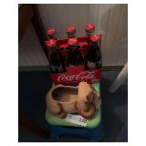 6 Pack Unopened Coco-Cola Alabama National Champions Set, Dog Planter & Stool