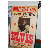 Elvis Collectibles: Concert Poster, Framed Memorabilia Related to the Marriage of Elvis & Priscilla & Elvis Sunshade for Car