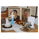 Contents of Two Tiered Table: Figurines Photos & More