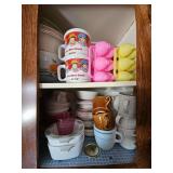 Contents of Cabinet, Bowls, Mugs, Soup Mugs & More