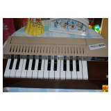Vintage Keyboard, Disney Clock & Snow White Figure