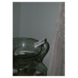 Vintage Glass Pitcher with Faux Flowers