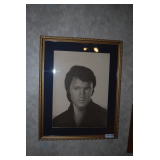 Framed & Matted Collectible Pencil Sketch of Elvis, signed by Chaplan