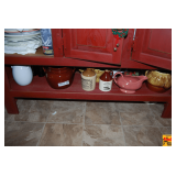 Contents on Bottom Shelf of Sideboard