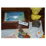 Contents on Dresser: Keepsake Trinket Box, Figurines & More