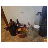 Assorted Jars, Basket & More