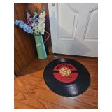 Floor Mat & Faux Flowers in Vase