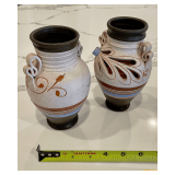 (2) Handcrafted Pottery Vases