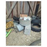 Tires, Metal Tub, HD Rope & Vintage Pressure Cookers