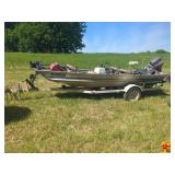 Landau Aluminum Fishing Boat With Mariner Outboard Motor & Trailer