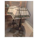 Pair of Vintage Tiffany-Style Stained Glass Table Lamps