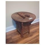 Vintage Anglo-Indian Hand-Carved Wooden Side Table