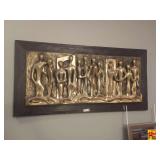 Vintage Brutalist Midcentury Modern Wall Sculpture Titled 'Lovers.'