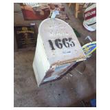 U.S. Mail Metal Mailbox with Stenciled Number 1665