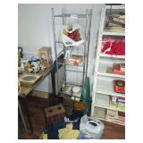 Metal Shelf, Contents & Items in Front of Shelf