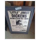 1985 Poster, Framed Featuring "Little" Jimmy Dickens Homecoming Day