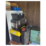 Assorted Workshop Tools, Hardware Organizers, and Collectible Items