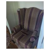 Wingback Armchair With Tapestry Upholstery