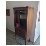 Wood Media Cabinet With Lower Storage