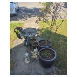 Garden Bird Bath, Planters & Figurines