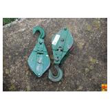 Pair of 5-Inch Green Painted Snatch Blocks