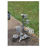 Multi-Tiered Cast Metal Plant Stand