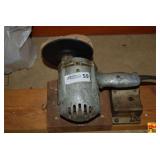 Electric Disc Sander Mounted on Wood Base