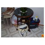 Round Side Table with Faux Marble Top, Chair and other items
