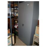 Gray Metal Storage Cabinet with Dual Doors
