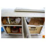 Painted Wooden Storage Cabinet with Casters