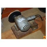 Electric Disc Sander Mounted on Wood Base