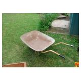 Single-Wheel Metal Wheelbarrow