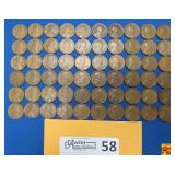 60 United States Wheat Pennies