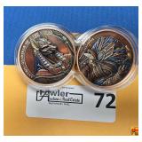 Dual Colorized Copper Rounds of Anubis - Guardian of the Dead