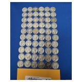 59 Mercury Dimes with Various Dates and Grades and 1946 Roosevelt Silver Dime