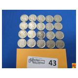 Twenty Circulated Buffalo Nickels with Various Dates & Grades