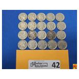 Twenty Circulated Buffalo Nickels with Various Dates & Grades