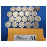 Twenty Circulated Buffalo Nickels with Various Dates & Grades