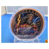 5 oz Copper Coin of Zeus with a Lighting Bolt
