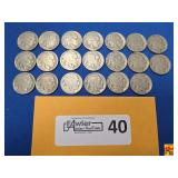 Twenty Circulated Buffalo Nickels with Various Dates & Grades