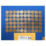 60 United States Wheat Pennies