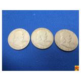 1960, 1962 & 1963 Franklin Half Dollars