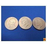 Three 1971 Eisenhower Dollars