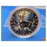 1 oz Colorized Copper Round of Deer Hunting Series