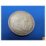 German 5 Reichsmark Silver Coin Minted Between 1935 & 1939